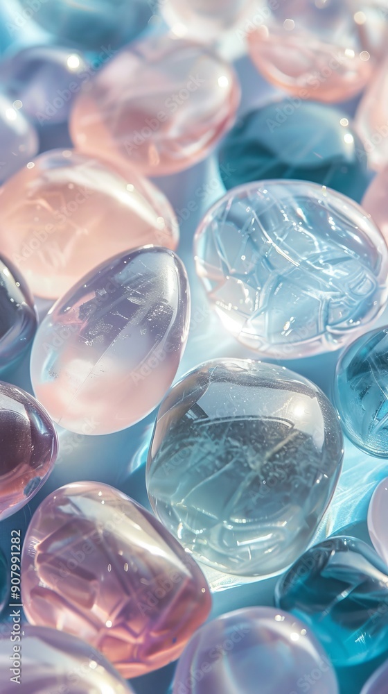 Abstract Background of Soft Colorful. Glass Stones in Soft Pastel Color Abstract Background of Soft Colorful. Glass Stones in Soft Pastel Color