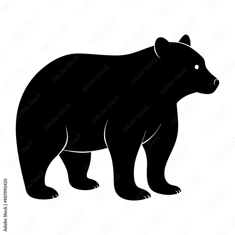 Fototapeta premium black bear silhouettes on the white background