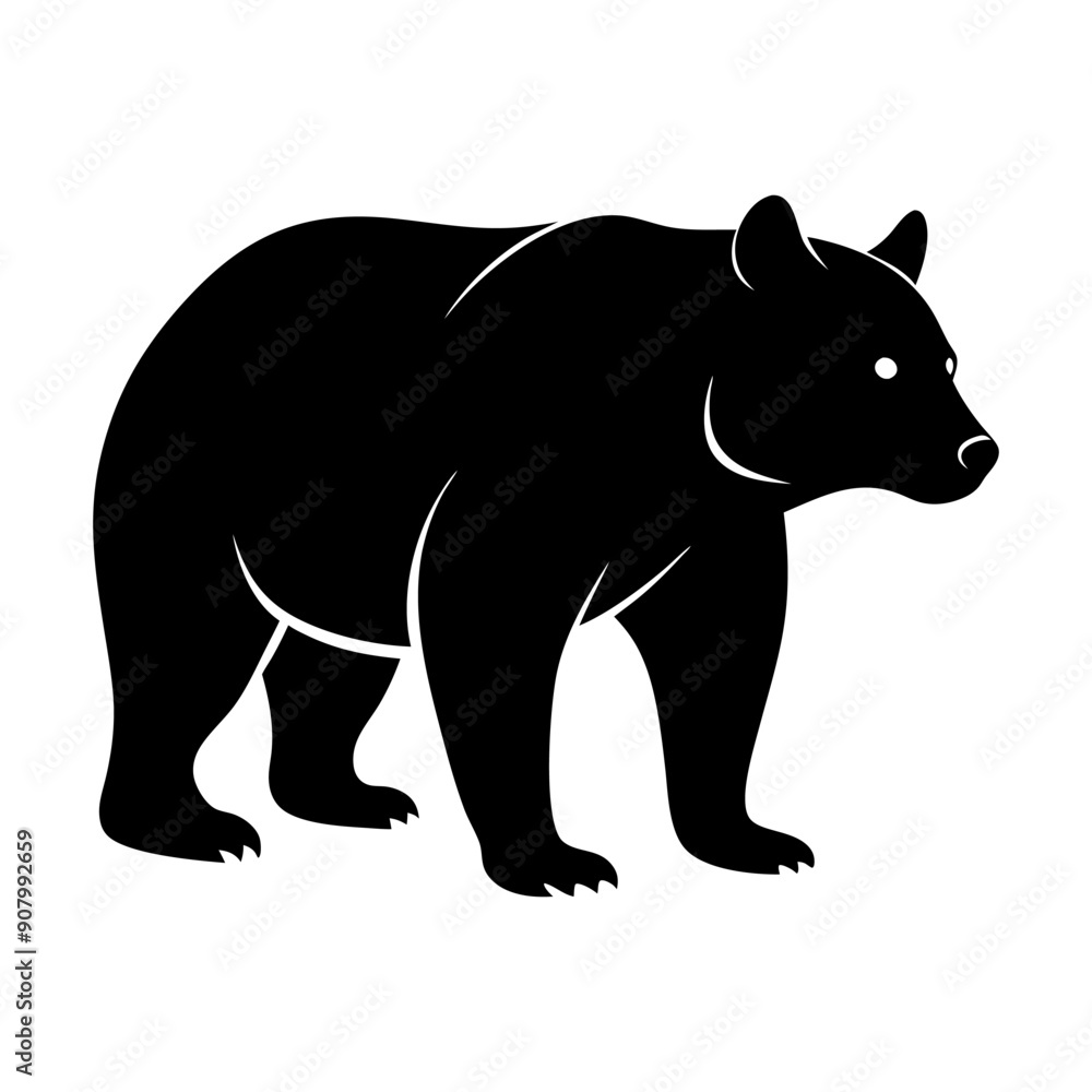 black bear silhouettes on the white background black bear silhouettes on the white background