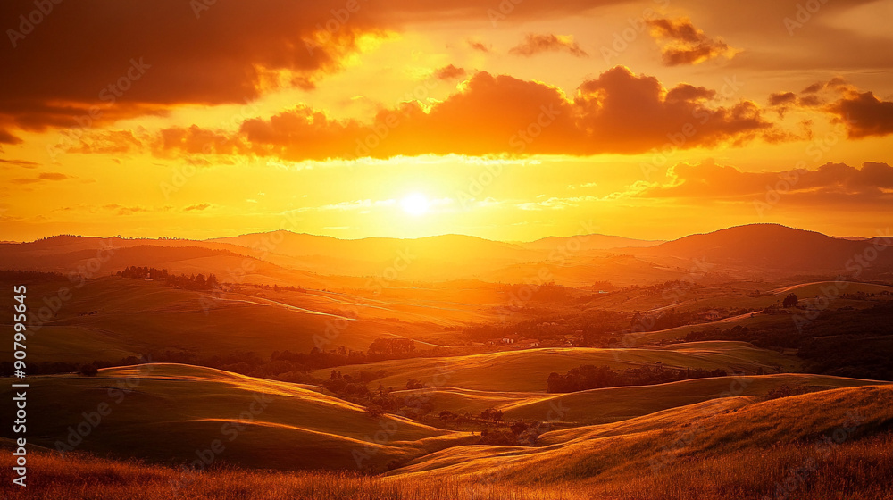 A golden sunset casting a warm glow over rolling hills. golden sunset casting warm glow rolling hills landscape. A golden sunset casting a warm glow over rolling hills. golden sunset casting warm glow rolling hills landscape.