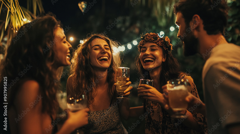 A group of friends at a party. friends party celebration fun drinks social gathering happiness night together. A group of friends at a party. friends party celebration fun drinks social gathering happiness night together.