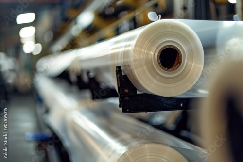 lengthy rolls of laminated paper on spools