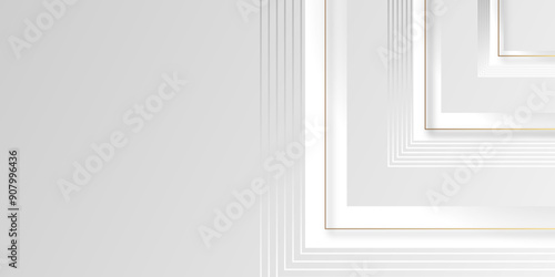 white and gray vector futuristic tech glow and shinning line simple modern abstract background. Modern lines pattern futuristic technology concept banner for cover, poster, presentation.