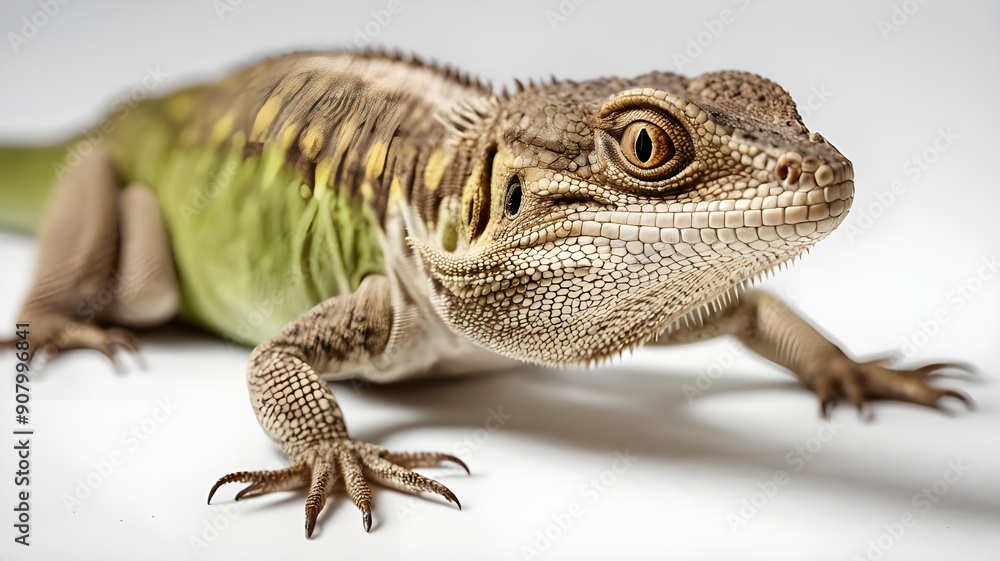 Naklejka premium lizard on a branch