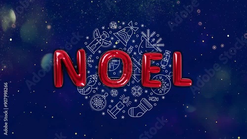 Blue Red Noel Christmas Spirit