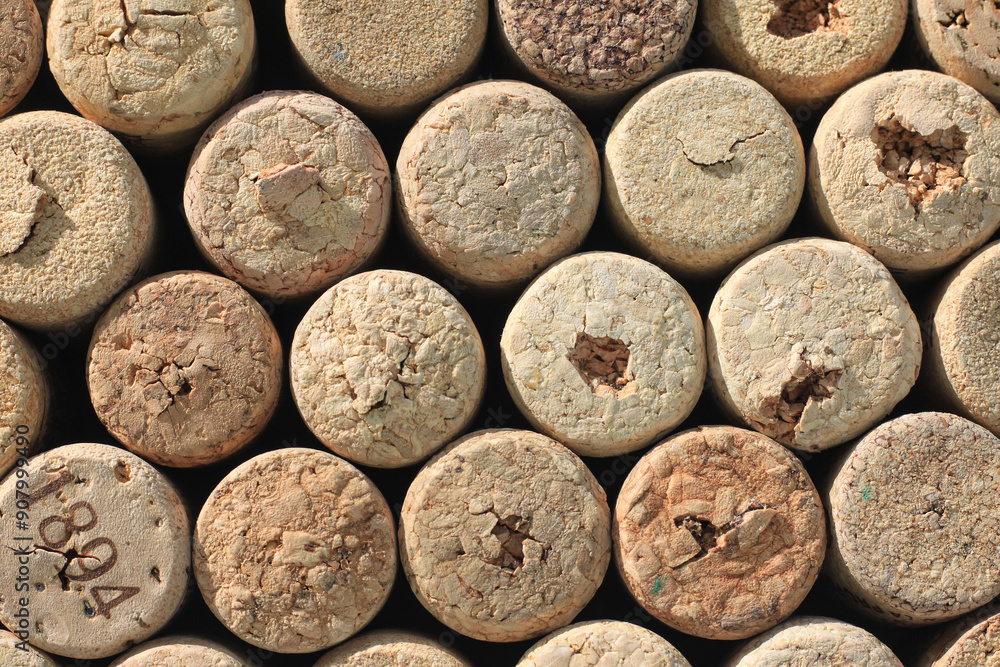 Closeup pattern background of many different wine corks Closeup pattern background of many different wine corks