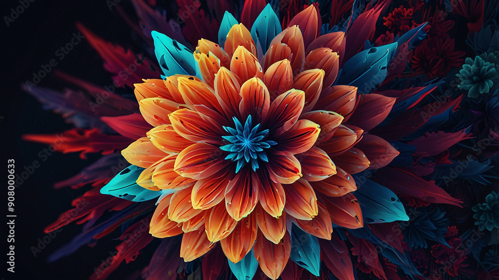 Flower neon light kaleidoscopic Coastal Flower neon light kaleidoscopic Coastal