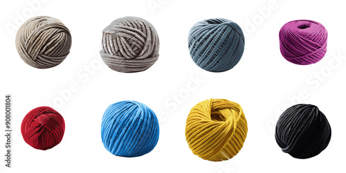 Multiple graphical illustrations of yarn