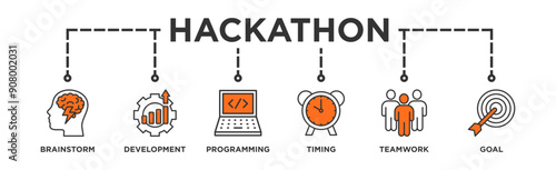 Hackathon icon - vector illustration . hackathon, brainstorm, development, programming, timing, speed, teamwork, goal, infographic, template, concept, banner, pictogram, icon set, icons