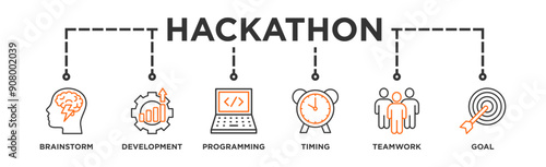Hackathon icon - vector illustration . hackathon, brainstorm, development, programming, timing, speed, teamwork, goal, infographic, template, concept, banner, pictogram, icon set, icons