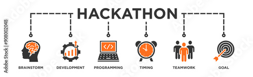 Hackathon icon - vector illustration . hackathon, brainstorm, development, programming, timing, speed, teamwork, goal, infographic, template, concept, banner, pictogram, icon set, icons