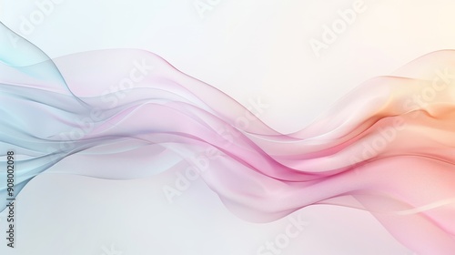 A colorful, wavy line with a pink and blue gradient