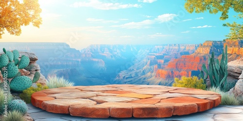 Stone Platform Overlooking a Grand Canyon Vista photo