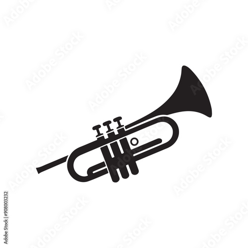 Musical trumpet instrument vector design