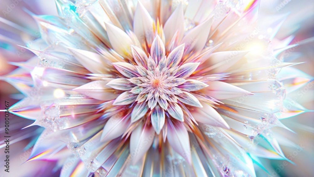 Abstract iridescent flower with pointed petals. Abstract iridescent flower with pointed petals.