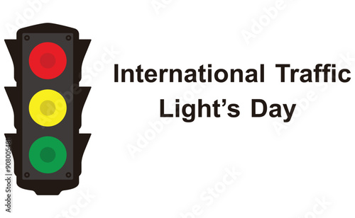 International Traffic Light's Day vector illustration. Simple cartoon style.