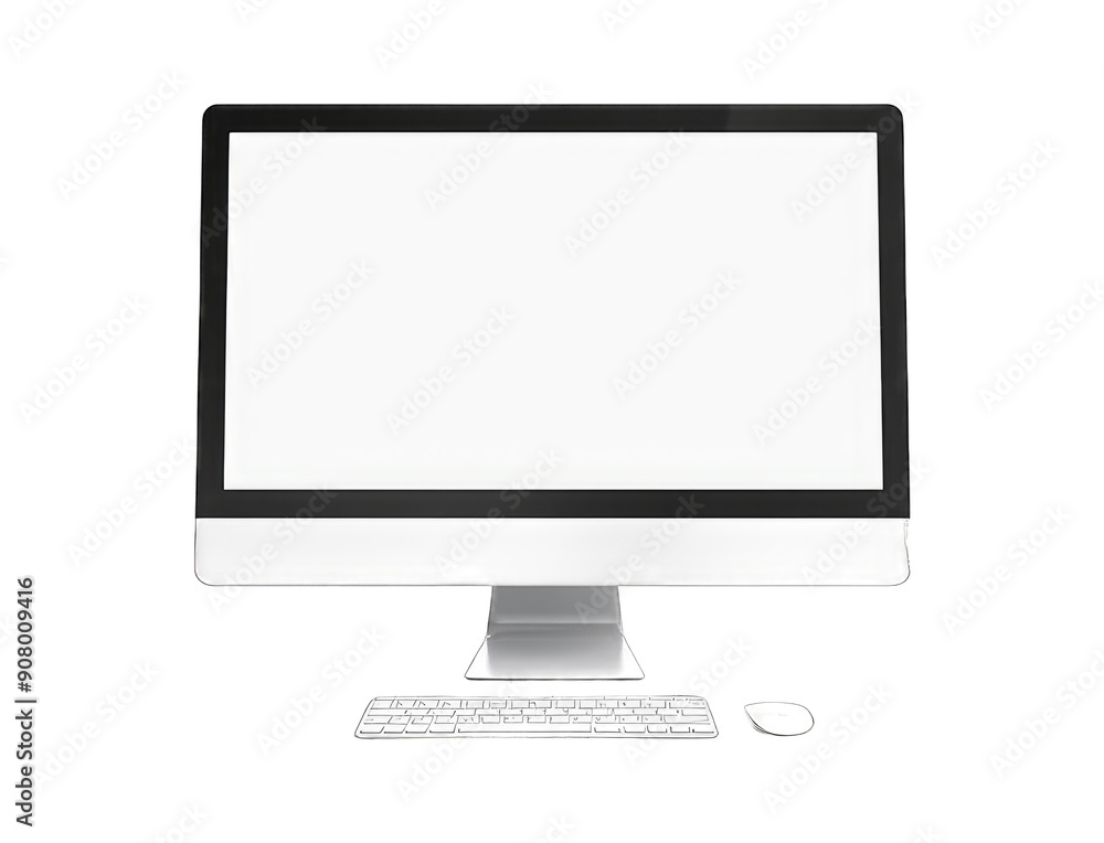 LCD computer blank white screen copy space for text isolated on transparent background cutout PNG LCD computer blank white screen copy space for text isolated on transparent background cutout PNG
