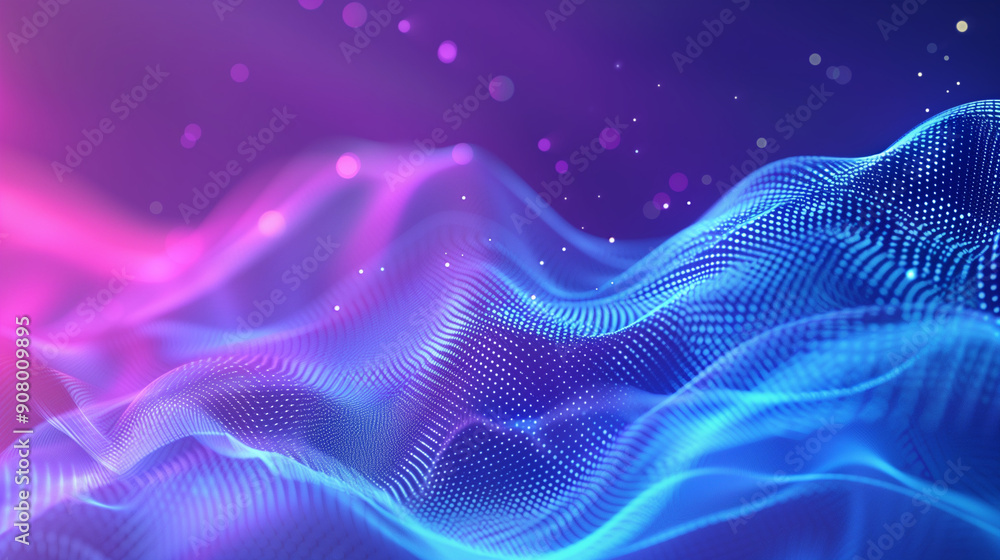 Abstract Digital Waves in Blue and Pink Tones with Copy Space Abstract Digital Waves in Blue and Pink Tones with Copy Space