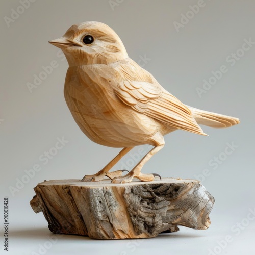 A small sparrow perched on a branch and a fence in a garden, surrounded by nature and wildlife photo