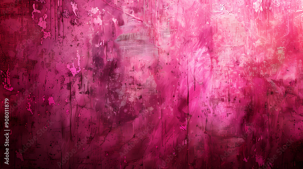 An abstract pink and magenta painted wall with brushstrokes and splatter. This colorful textured background is perfect for your next design project. An abstract pink and magenta painted wall with brushstrokes and splatter. This colorful textured background is perfect for your next design project.