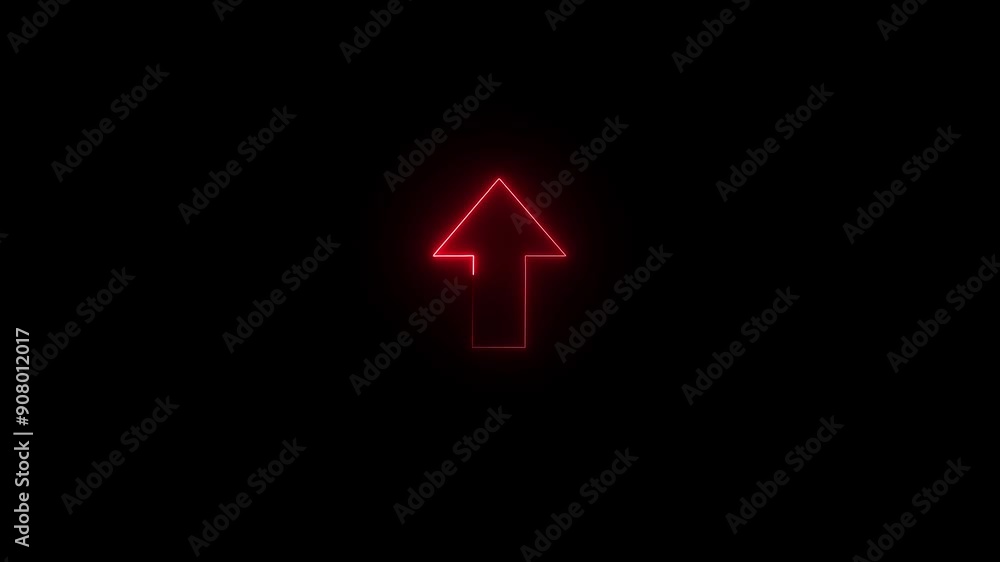 Neon arrow doing direction information animation on black background. Abstract dynamic neon arrow icon animation background Neon arrow doing direction information animation on black background. Abstract dynamic neon arrow icon animation background