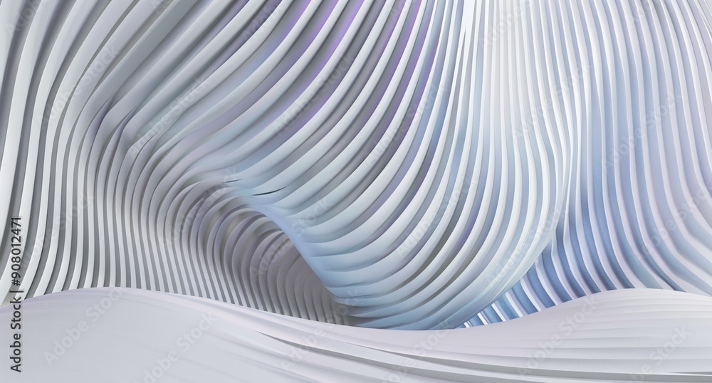 The abstract curved lines of this 3D render create a dynamic and visually engaging design, set against a light and airy background. The abstract curved lines of this 3D render create a dynamic and visually engaging design, set against a light and airy background.