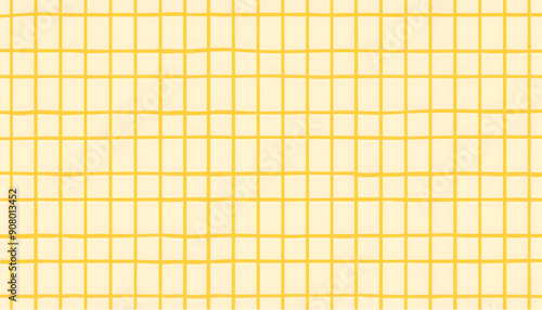 Yellow square pattern background handmade prints on digital art concept, Generative AI.