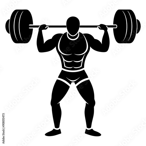 weightlifter vector silhouette 