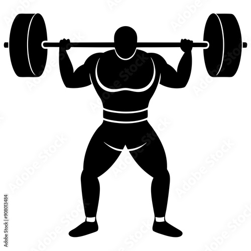 weightlifter vector silhouette 