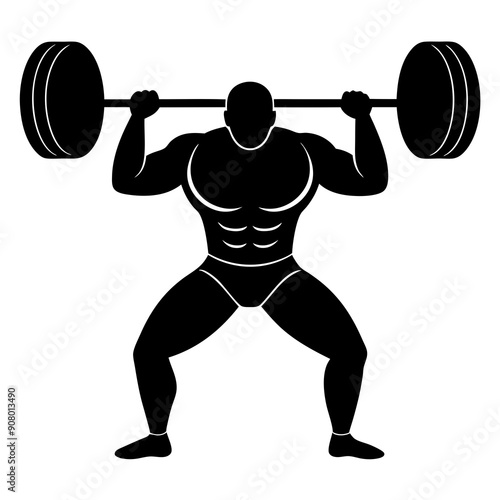 weightlifter vector silhouette 