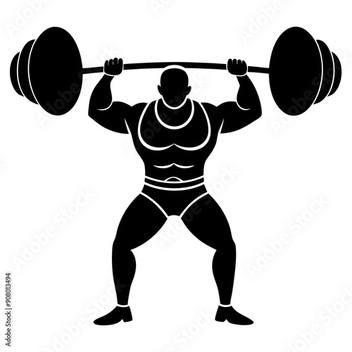 weightlifter vector silhouette 