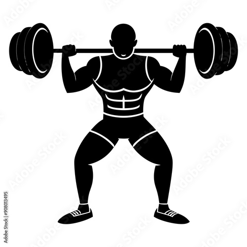 weightlifter vector silhouette 