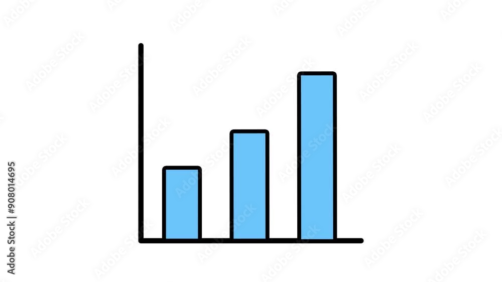 Flat animated bar chart that rises Flat animated bar chart that rises