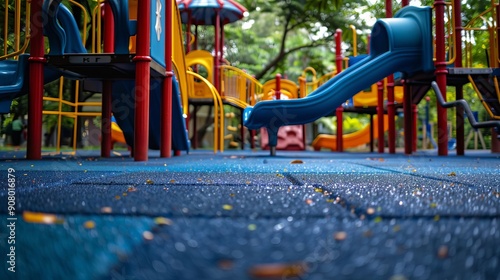 Wallpaper Mural Colorful Playground With Slides and Climbing Structures, Slides, and Tunnels Torontodigital.ca