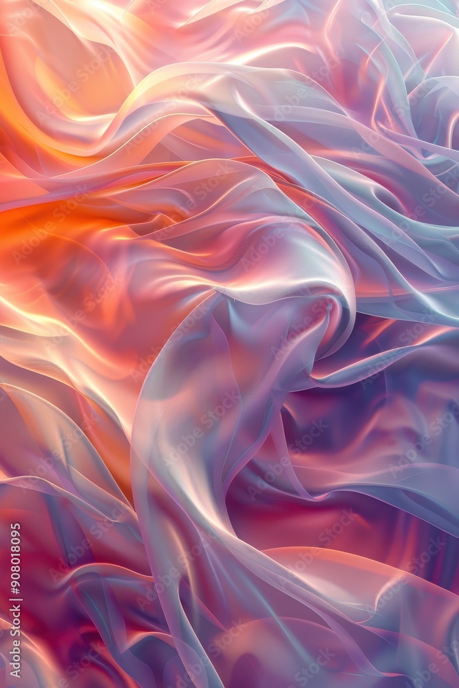 Obraz premium Serene Rhythmic Wave Patterns: Abstract Background in Soft Pastel Colors