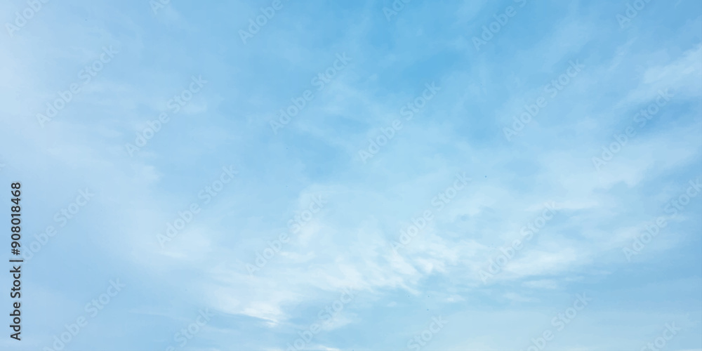 Fototapeta premium sunny sky blue light watercolor background. Aquarelle painting brush effect card paper textured canvas cloudy smoke space for text, entertaining card, template. aquamarine color graphics illustration