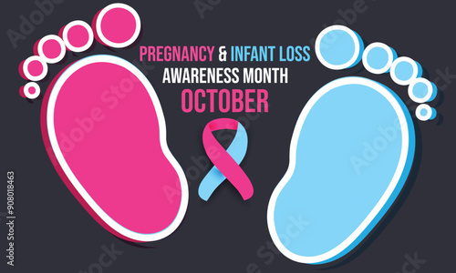 Pregnancy and Infant Loss Awareness Month. background, banner, card, poster, template. Vector illustration.