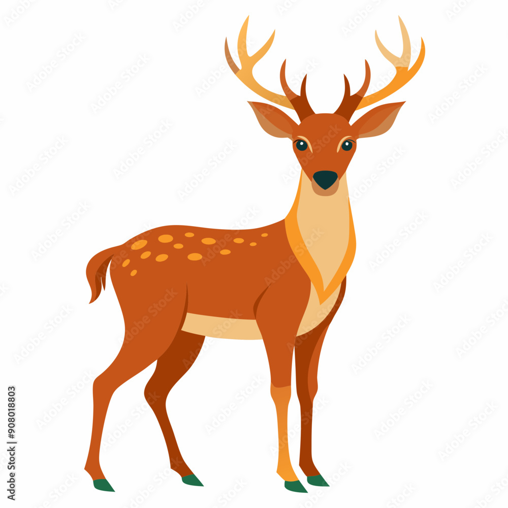 Obraz premium Deer silhouette vector, deer vector illustration, christmas vector art, deer silhouette, deer vector icon, eps