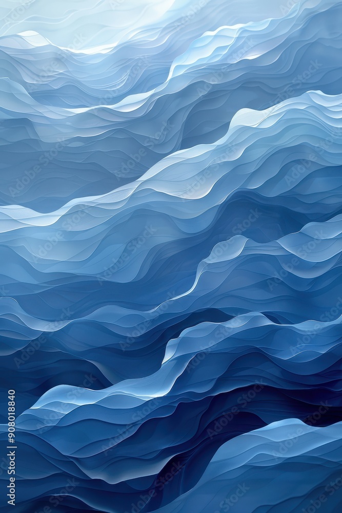 Serene Blue Abstract Rhythmic Waves Background Serene Blue Abstract Rhythmic Waves Background