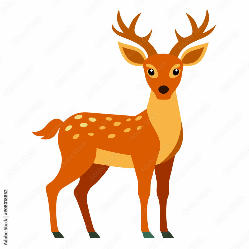 Obraz premium Deer silhouette vector, deer vector illustration, christmas vector art, deer silhouette, deer vector icon, eps