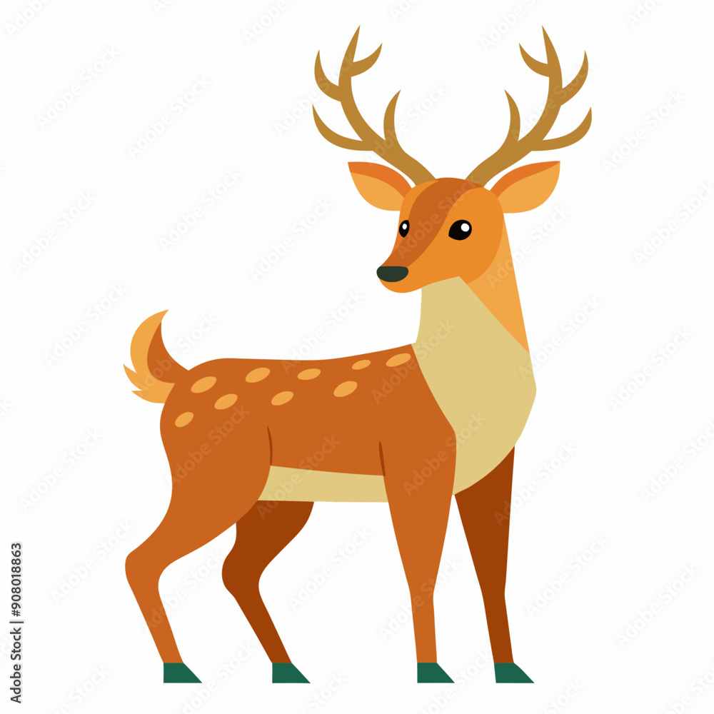 Obraz premium Deer silhouette vector, deer vector illustration, christmas vector art, deer silhouette, deer vector icon, eps