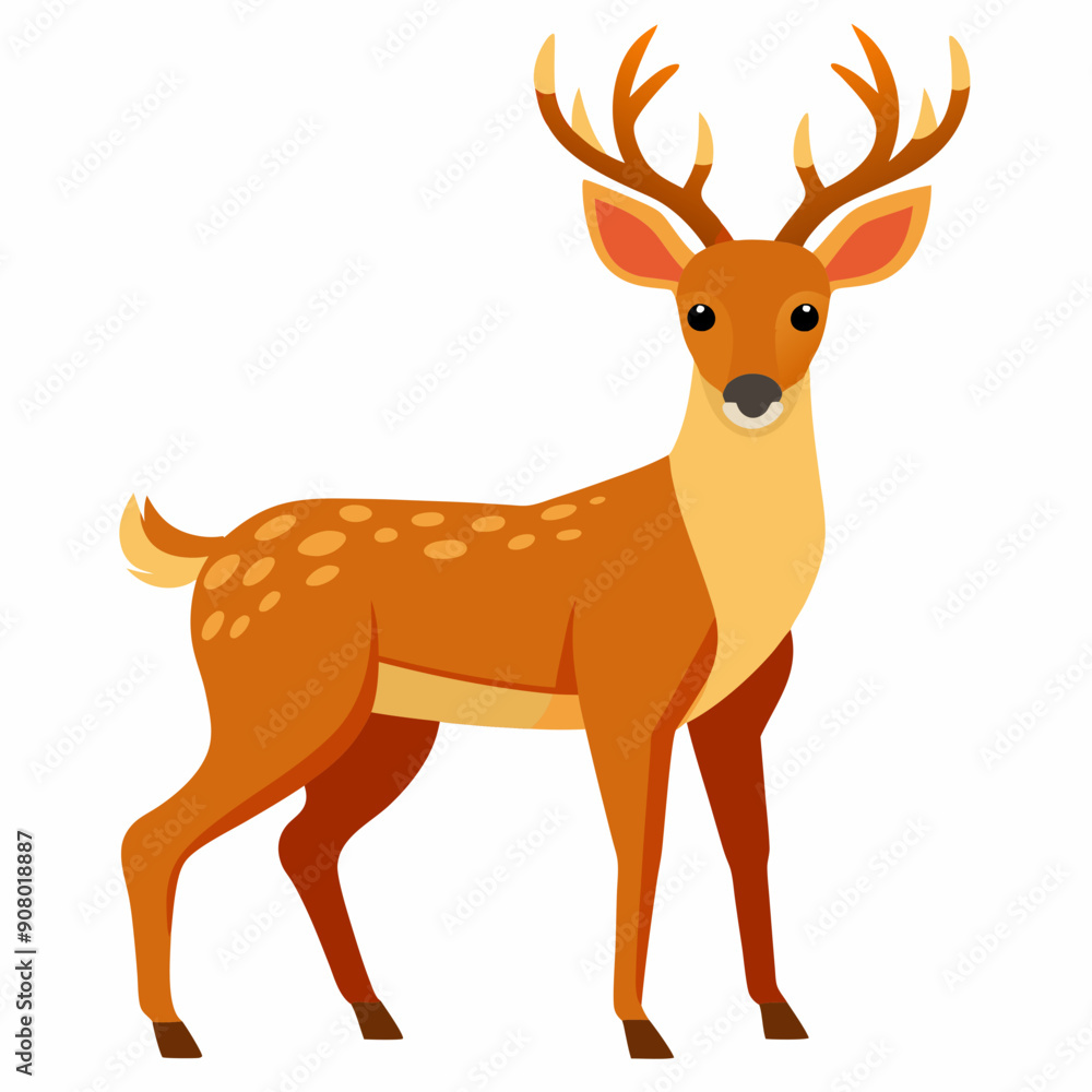 Obraz premium Deer silhouette vector, deer vector illustration, christmas vector art, deer silhouette, deer vector icon, eps
