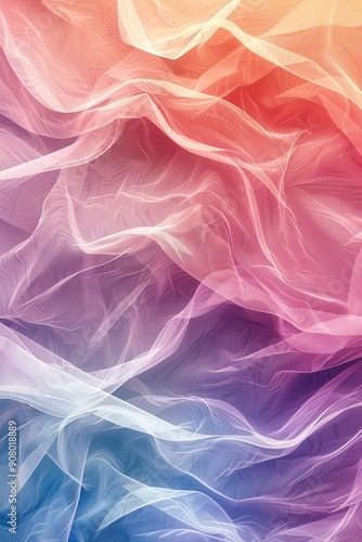 Serene Rhythmic Wave Patterns - Abstract Pastel Colored Background for Relaxation and Harmony