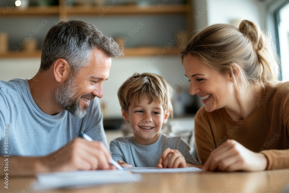 Family Financial Planning: Profile of a Supportive Financial Adviser Discussing Education Funds with Parents Family Financial Planning: Profile of a Supportive Financial Adviser Discussing Education Funds with Parents