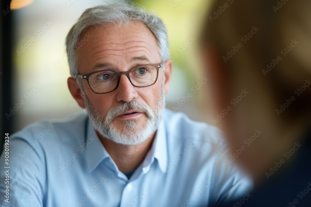 Expert Financial Adviser Providing Tax Planning Strategies and Advice to Client in Profile View Expert Financial Adviser Providing Tax Planning Strategies and Advice to Client in Profile View