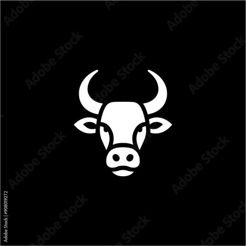 bull head silhouette logo icon