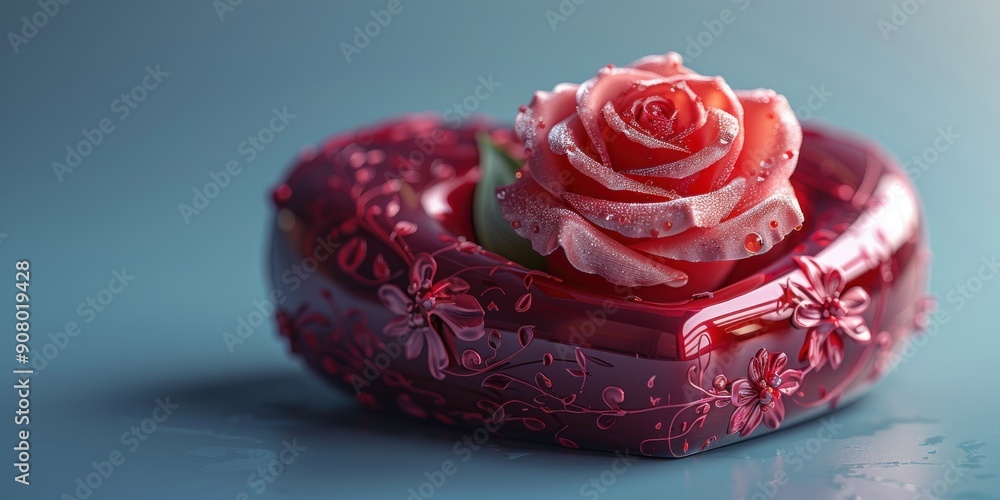Single Red Rose in a Heart-Shaped Box Single Red Rose in a Heart-Shaped Box