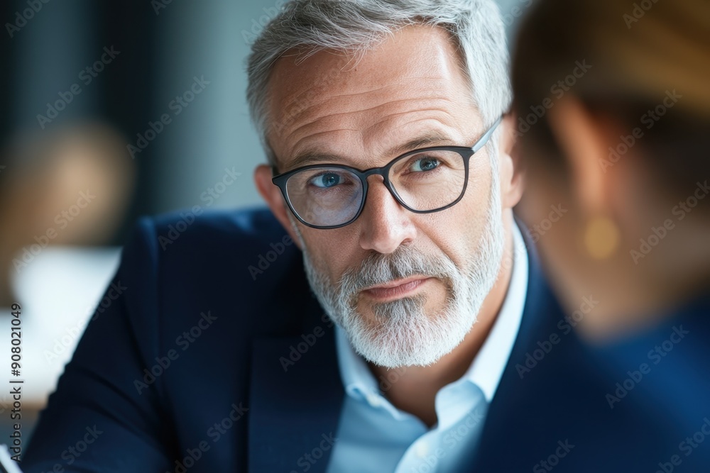 Financial Adviser and Client Strategizing Financial Contingencies in Profile View Financial Adviser and Client Strategizing Financial Contingencies in Profile View