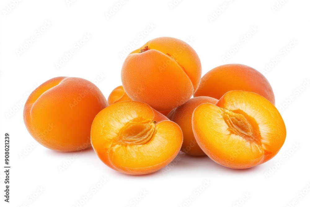 apricot isolated on white background, full depth of field , ai apricot isolated on white background, full depth of field , ai