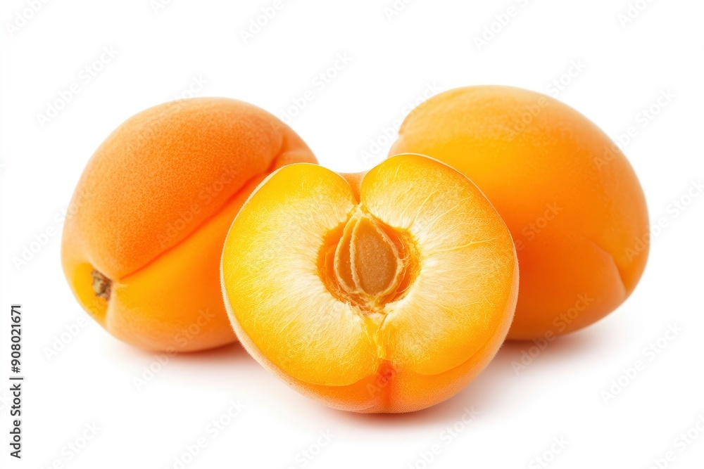 apricot isolated on white background, full depth of field , ai apricot isolated on white background, full depth of field , ai